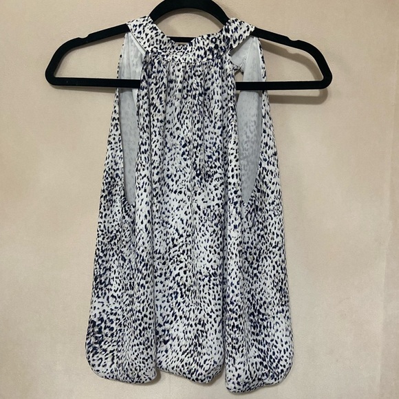 The Impeccable Pig LIKE NEW black/white animal print halter open back tank S - Picture 2 of 4
